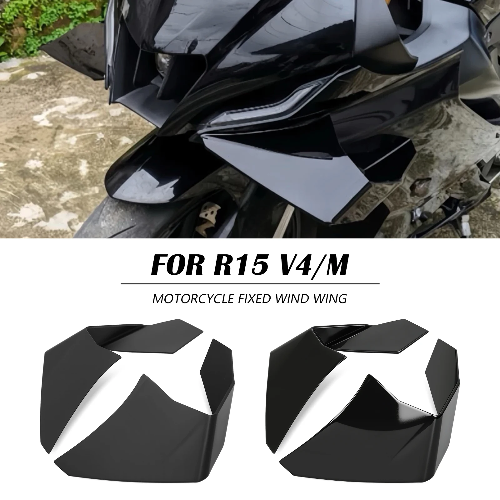 

For yamaha YZF-R15 R15 V4 R15M Motorcycle Front Spoiler Aerodynamic Side Wings Spoiler Fairing