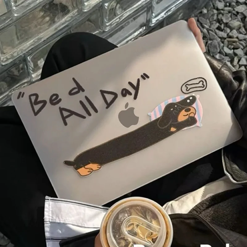 Simple Sausage Dog Case for Macbook Air 13 M5 M1 Pro 14 M4 13 M3 15 16 M2 Mac Hard Accessory Cover A1278A1369 A1466 A3429 Neo