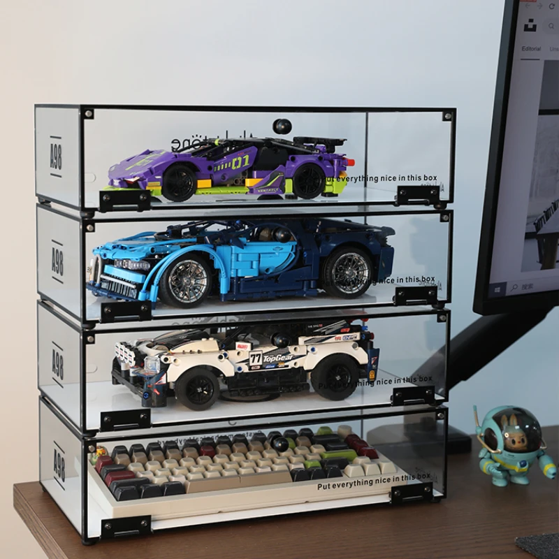 Acrylic display box suitable for LEGO mechanical formula racing transparent building blocks for dust prevention