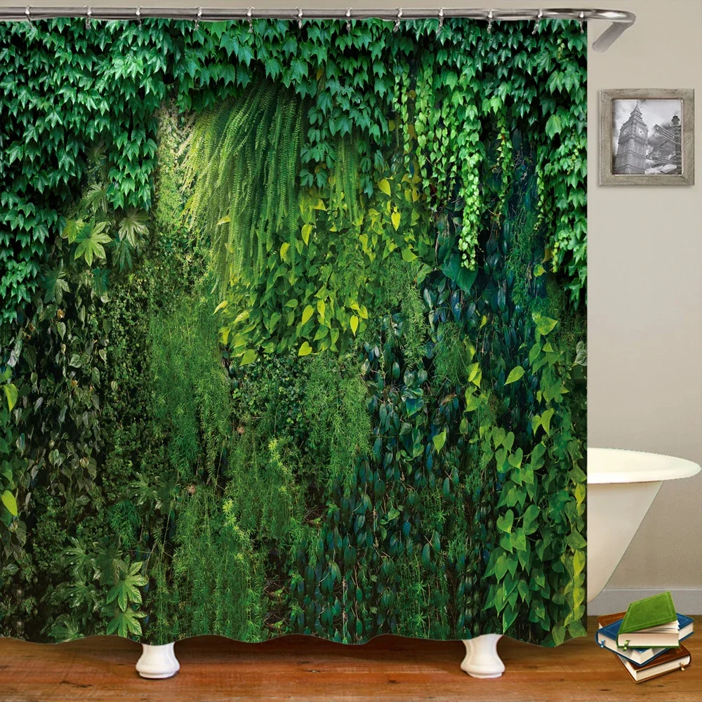

Serene Natural Scenery Shower Curtain with Hooks Outdoor Vibe Decor for Bathrooms, Reinforced Eyelets & Easy to Clean