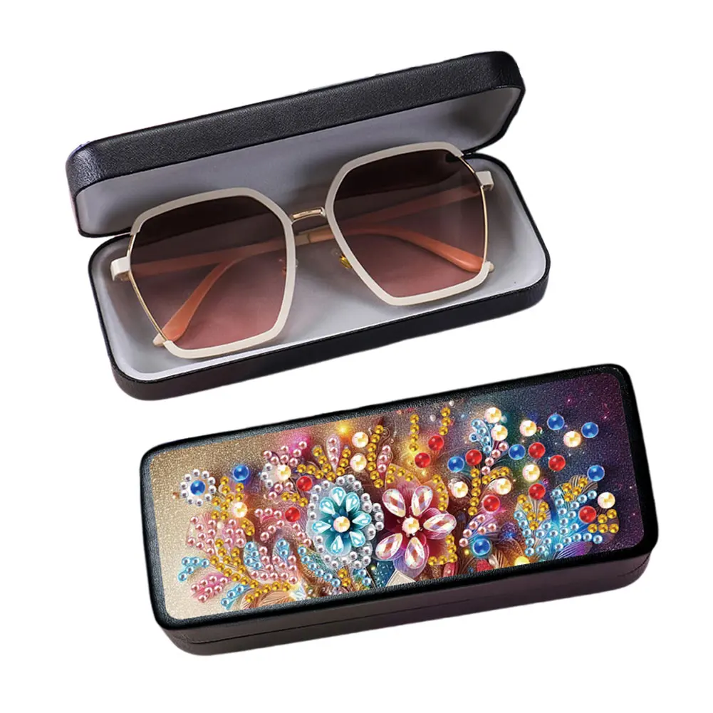 Holy Mother Diamond Painting Eyeglasses Case Rhinestones Sunglasses Storage Box DIY Eyewear Organizer Case for Friends Gift