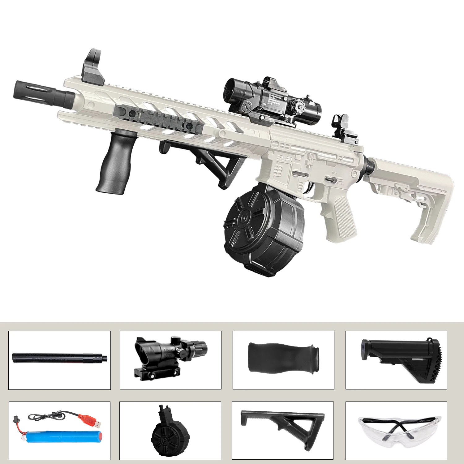 M416 gelbal speelgoedpistool, handmatige elektromodus, kan 7-8 mm Orbeez brandt, geschikt voor buitenspellen voor jongeren, Kerstmis, Halloweenfestival