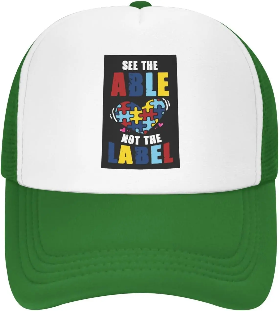 See The Able Not The Label Autism Awareness Trucker Hat Breathable Mesh Adjustable Snapback Cap
