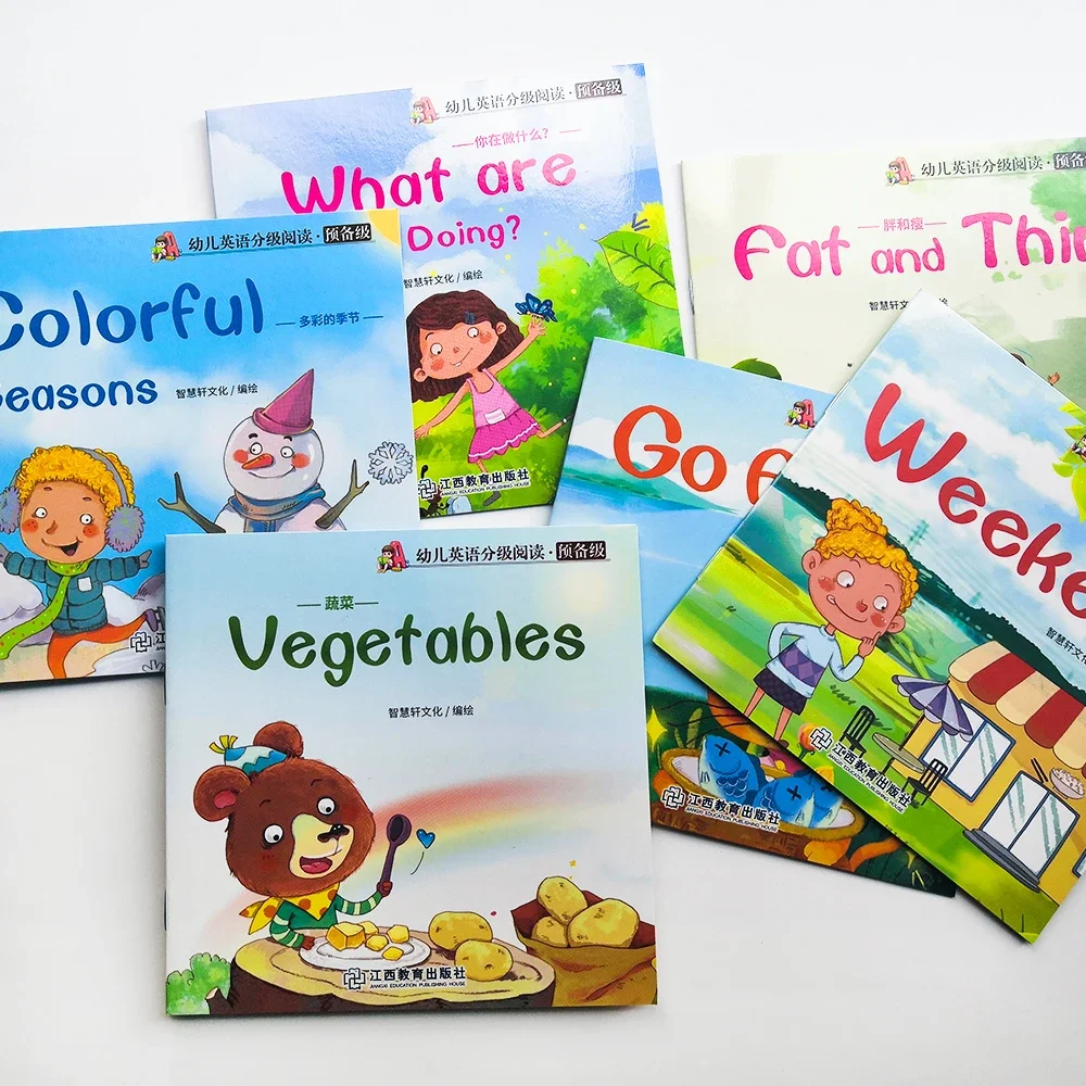 Casuale 5 libri inglesi Set parole apprendimento libro illustrato per l'illuminazione dei bambini del libro tascabile prescolare per bambini della prima infanzia