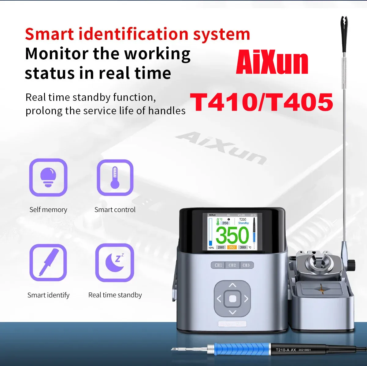 Aixun T410 T405 Intelligent Soldering Station Electric Solder Iron Pen for PCB BGA Motherboard Phone Repair Welding Iron Station