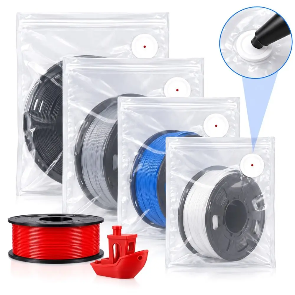 5Pcs Reusable 3D Printer Vacuum Bags Dust Resistant Dustproof 3D Printer Filament Storage Bag Moisture Resistant Transparent Bag