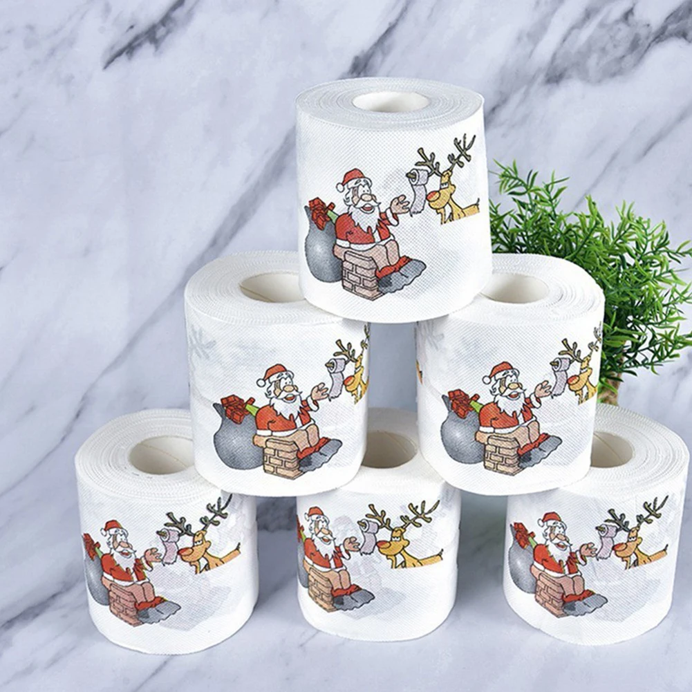 Christmas Pattern Series Roll Paper Prints Funny Toilet Paper Supplie Delightful Experience Suitable for Various Settings