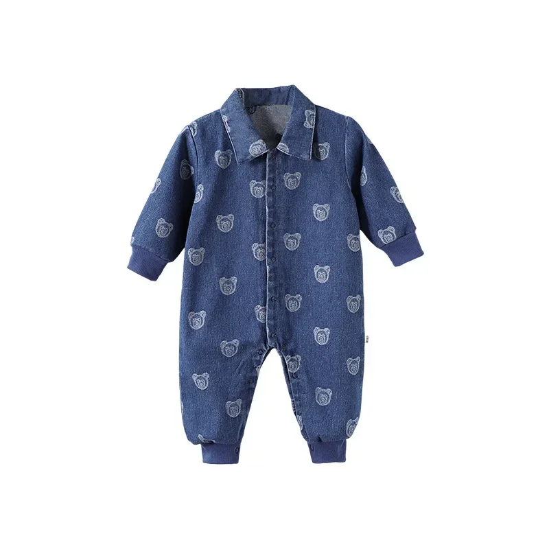 

24 Baby Clothes Spring and Autumn Boys and Girls Cowboy Jumpsuit for Infants and Young Children Going Out Crawling Clothes