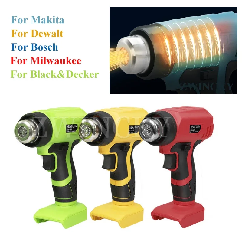 

Cordless Heat gun Hot Air Machine Lithium Heating Temperatures Adjustable for Makita Dewalt Milwaukee Bosch Black&Decker Battery