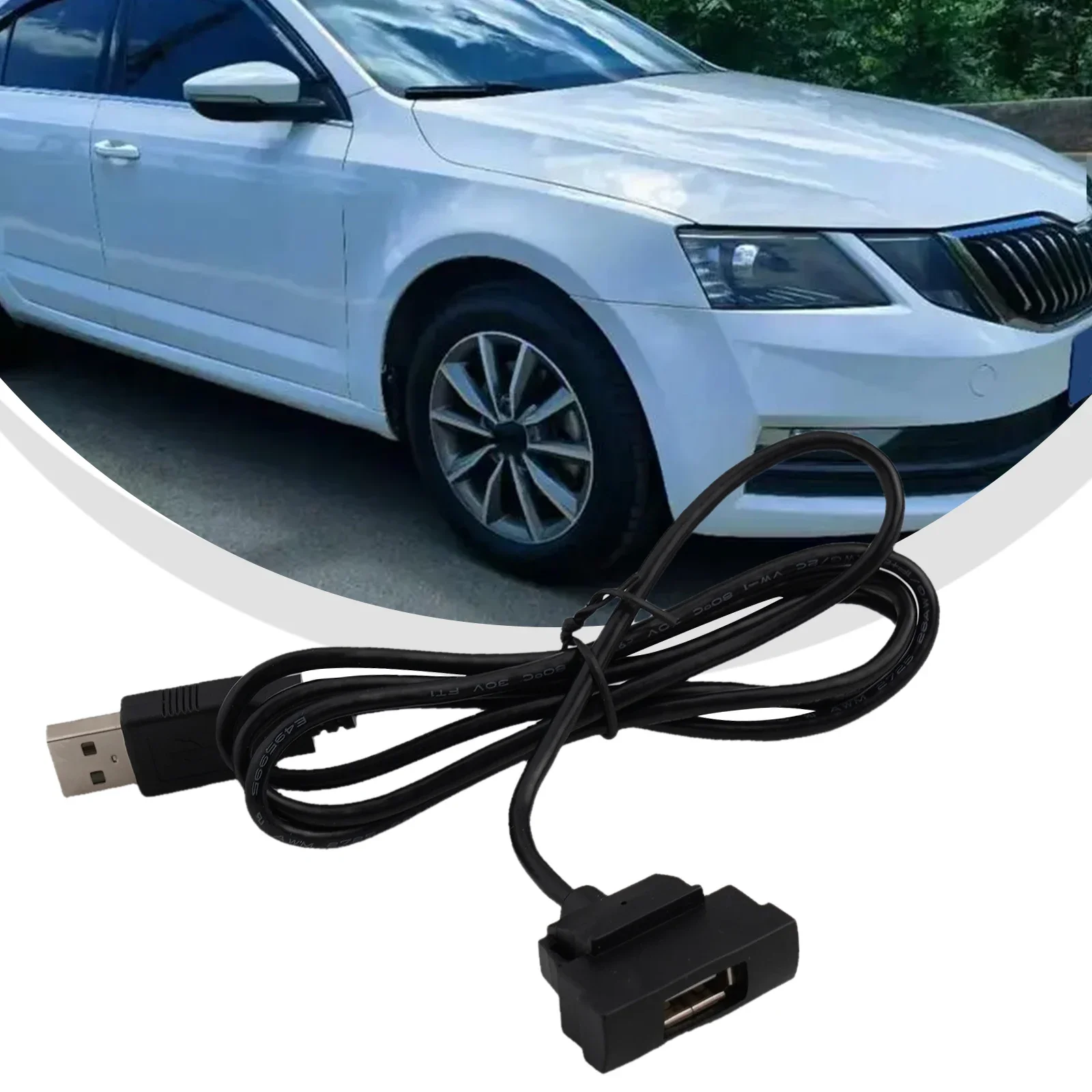 Car USB Extension RCD510 USB Interface 150CM Cable Length ABS Material Anti-corrosion Easy To Use Non-deformed