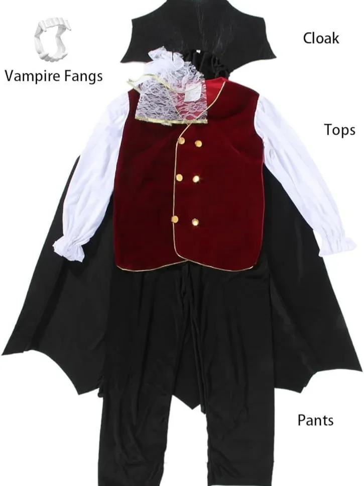 Kinder Gothic Geisterbraut Vampir Kostüm Jungen Mädchen Halloween Tag der Toten Karneval Cosplay Party Outfit – Detail 16