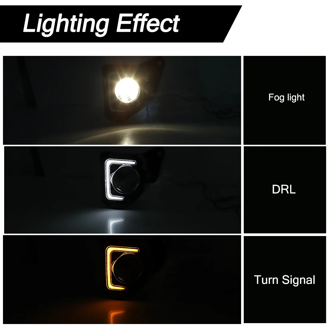 LED DRL Fog Lamp Assembly For Toyota Hiace Commuter 2014 2015 2016 Daytime Running Light Front Bumper Turn Signal Driving Lamps view 3