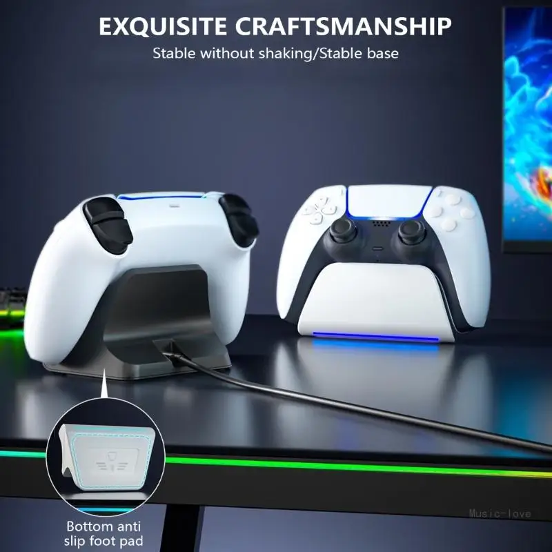 قاعدة شحن سريعة لجهاز P5 Gamepad حامل شحن وحدة تحكم واحدة مع إمكانية الشحن السريع