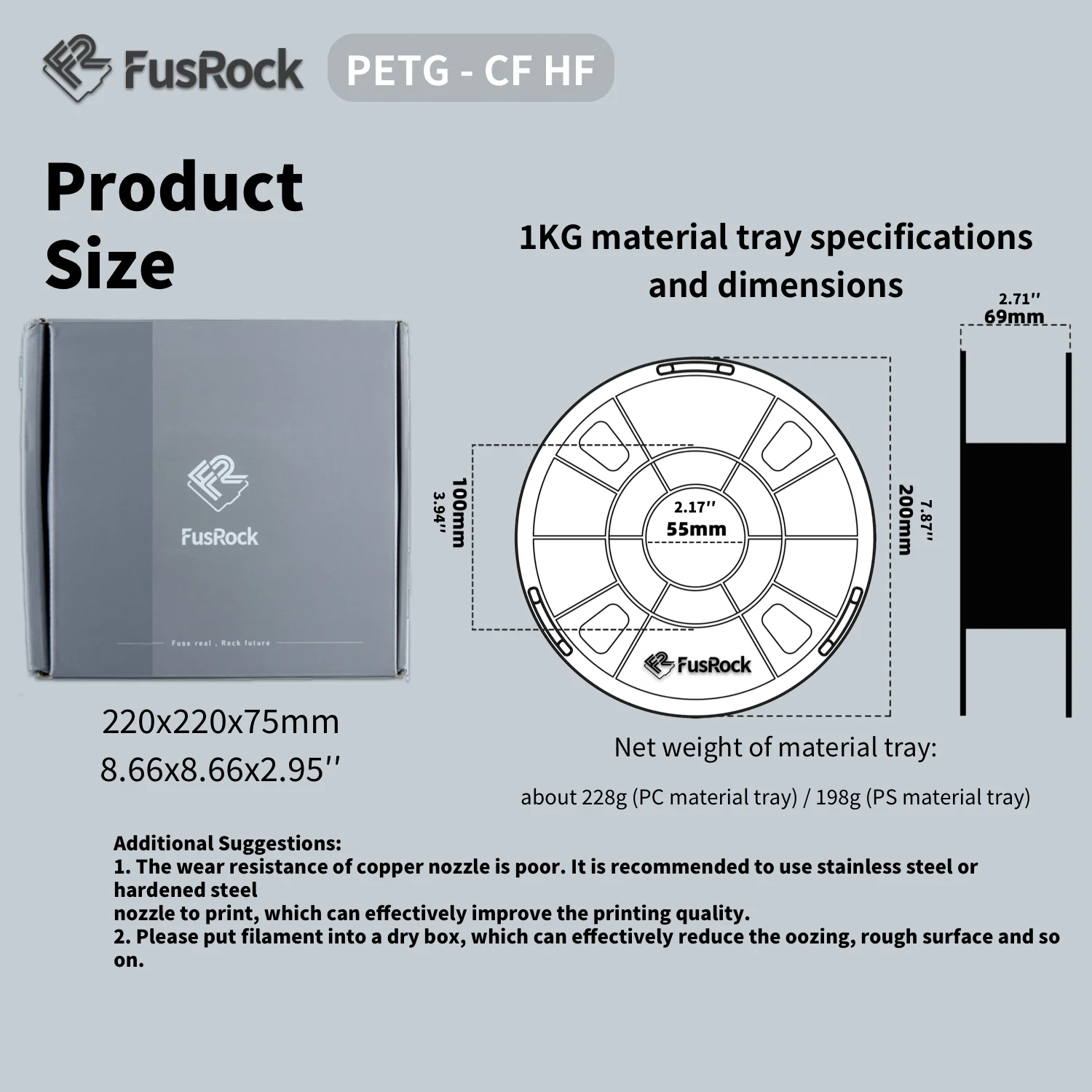 Imagem -06 - Ffusrock-filamento de Fibra de Carbono para Impressora 3d Petg cf hf Filamento Boa Eficiência Alta Resistência Resistência ao Impacto 175 mm 1kg