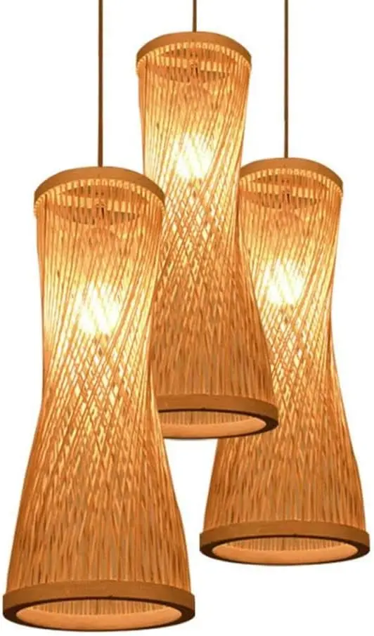 

Chandelier Wicker Rattan Bugle Shade Pendant Light Fixture Rustic Hanging Lamp crystal chandelier