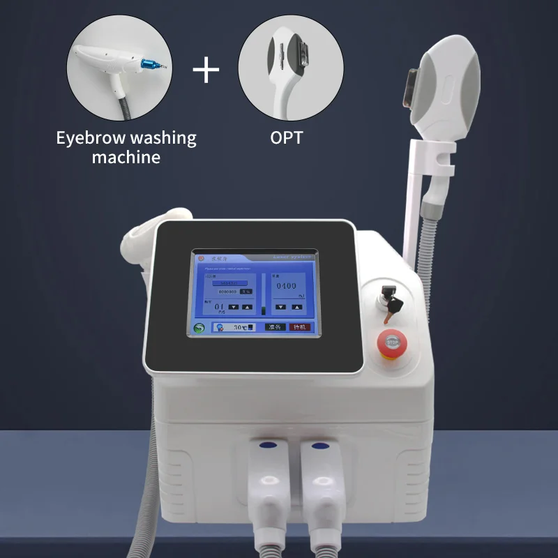 2 IN 1 Ipl OPT Laser Hair Remove Tattoo Machine Q Switch ND YAG Multifunctional Carbon Skin Care Rejuvenation For SPA Use Machin