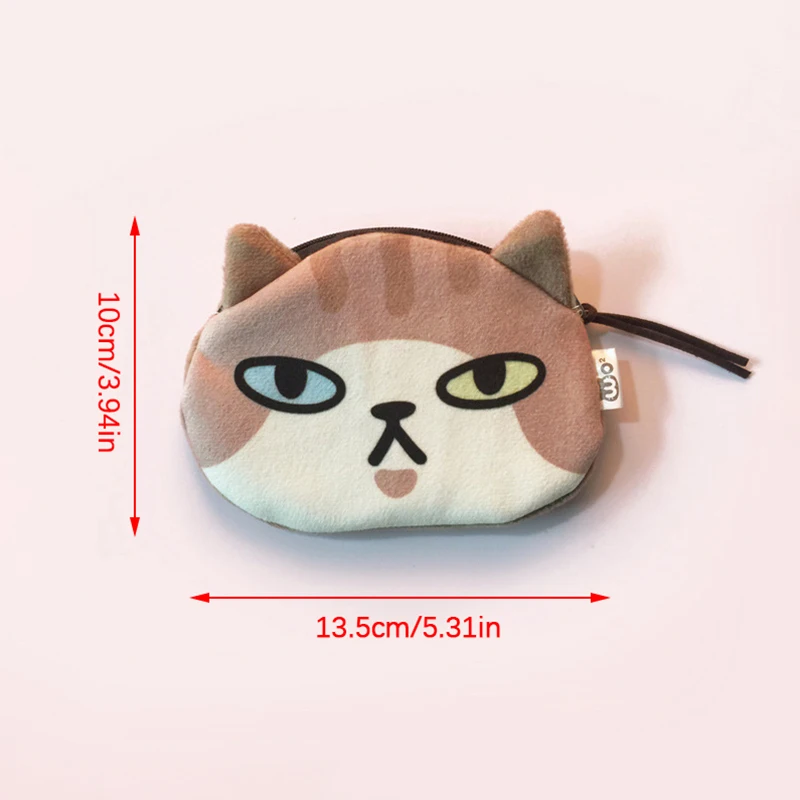 Kawaii Cat Earphone Bags Children Coin Purse Interesting Cat Expression Earphone Data Cable Portable Storage Bag