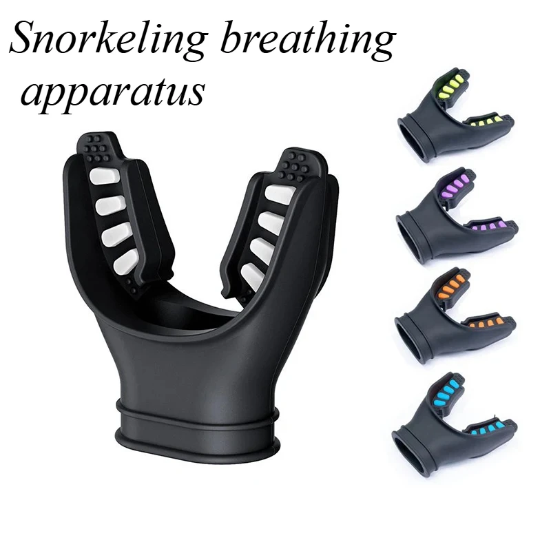 

Scuba Diving Black Diving Two-Color Mouthpiece Silicone Long Bite Mask Snorkel Accessory with Regulator Lanyard