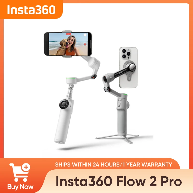 Insta360 Flow 2 Pro — складной подвес для телефона с искусственным интеллектом, отслеживание нескольких человек, отслеживание в 200 приложениях с Apple DockKit