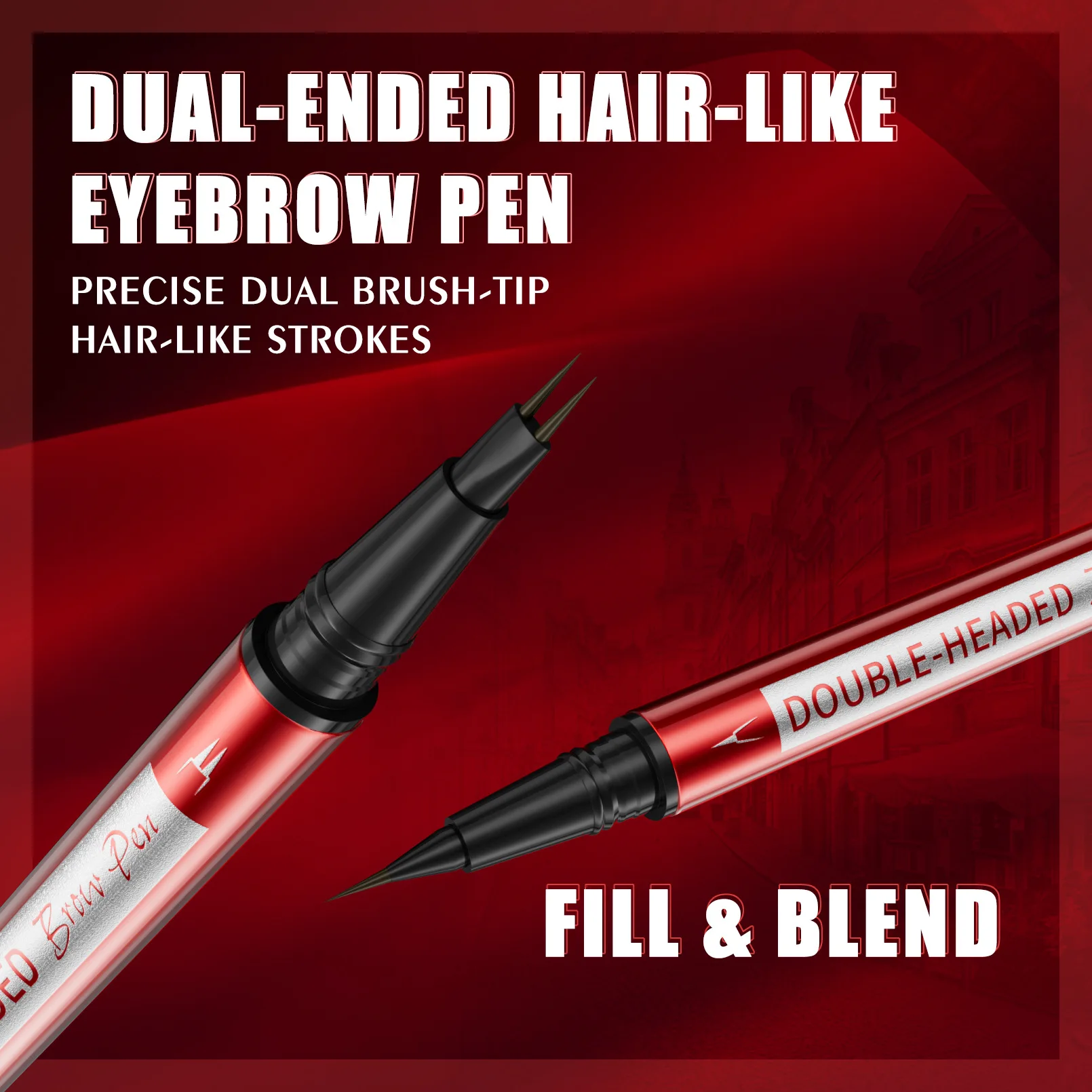 HelloKiss double-headed two-claw liquid eyebrow pencil, waterproof, sweat-proof and non-smudging natural wild eyebrow pencil