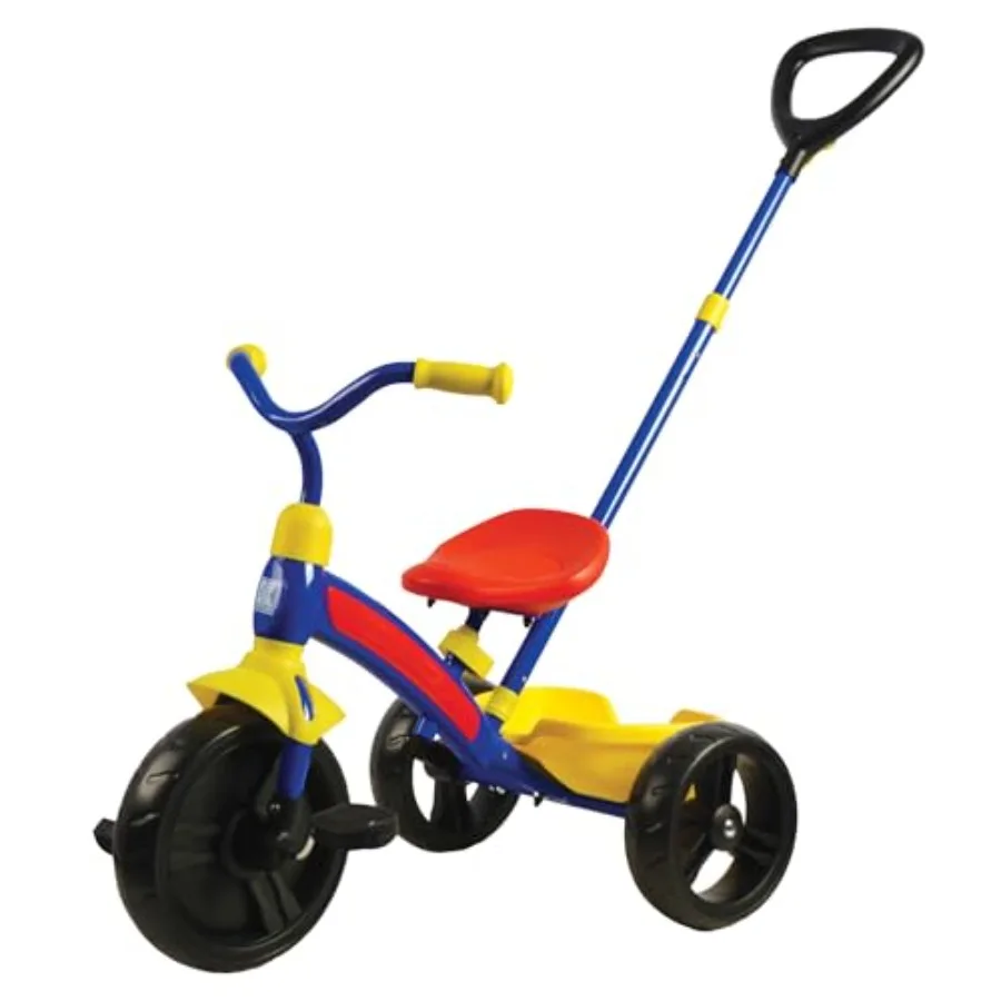 

Детский трехколесный велосипед Junior Plus синего цвета для улицы, с легкой алюминиевой рамой и ярким дизайном для безопасной езды