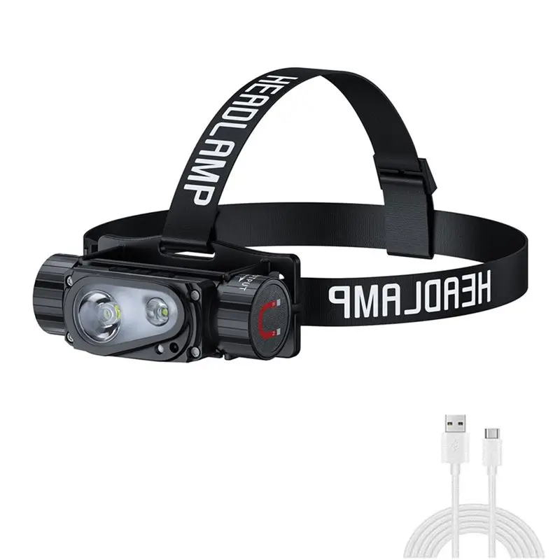 【PARTY  DAY】Sensor LED Headlamp White 3 Switch Headlight 18650 21700