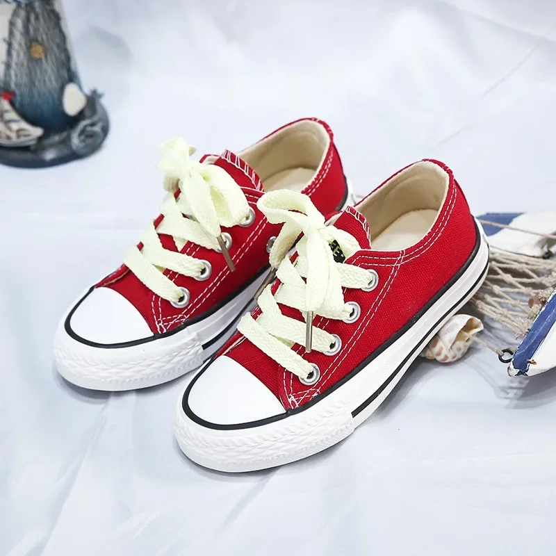

Children Spring Autumn Cloth Shoes Girl Washed Versatile Candy Color Soft Sole Canvas Shoes Boys Simple Low Top Kid Casual Shoes