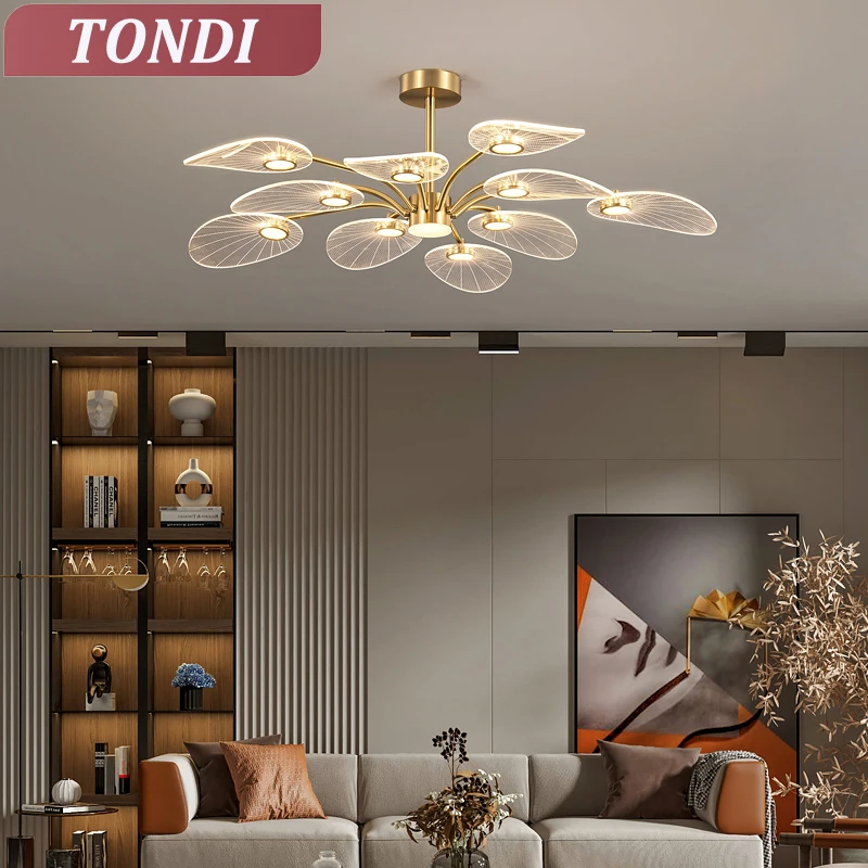 TONDI LED Ceiling Light Nordic Pendant Lamp Lotus Leaf Design Bedroom Living Room Dining Room Home Decorative Lighting Fixtures