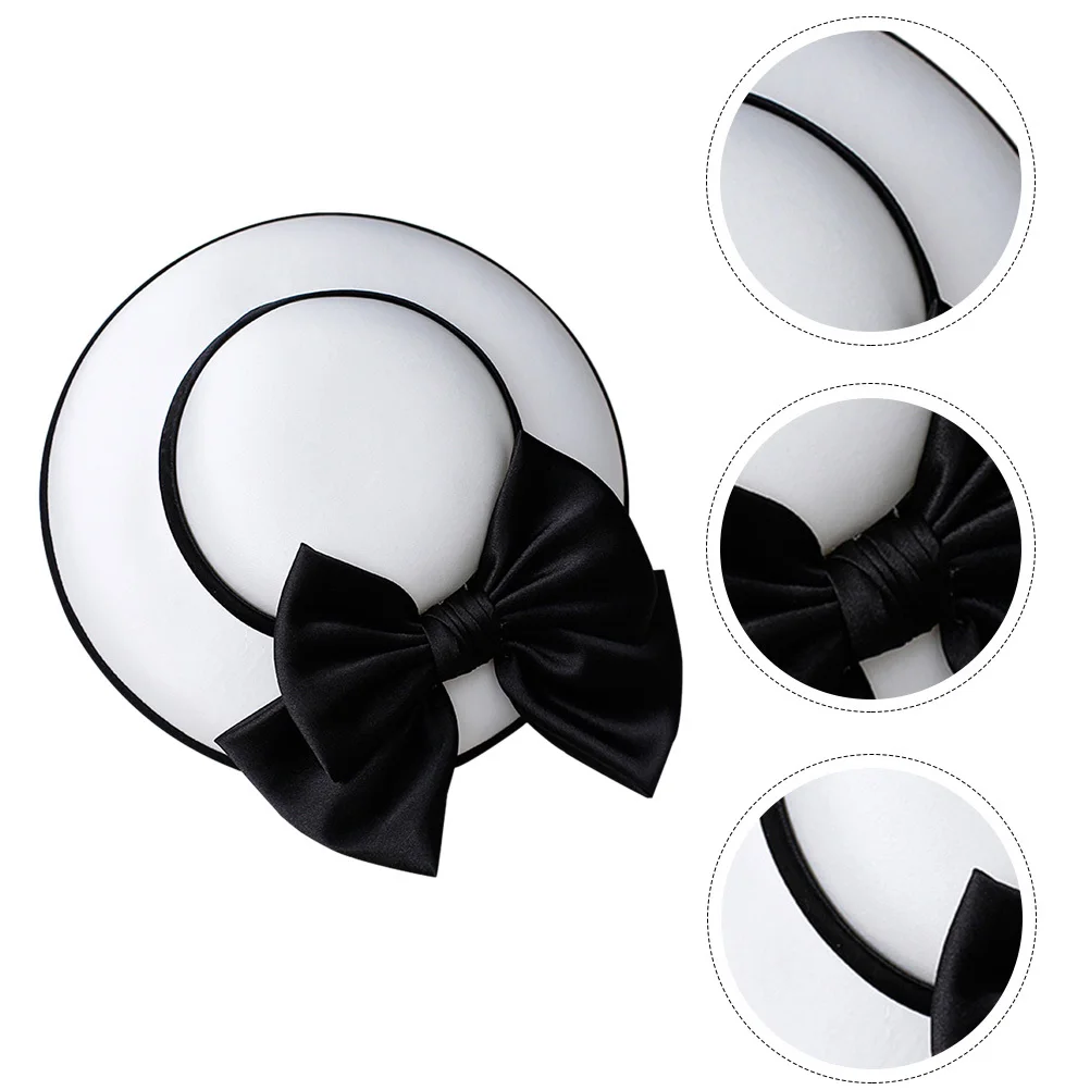 

French Style White Retro Hat Elegant Party Dress Cap Noble Women Dinner Banquet Holiday Fashion Chic Vintage Hair Accessory