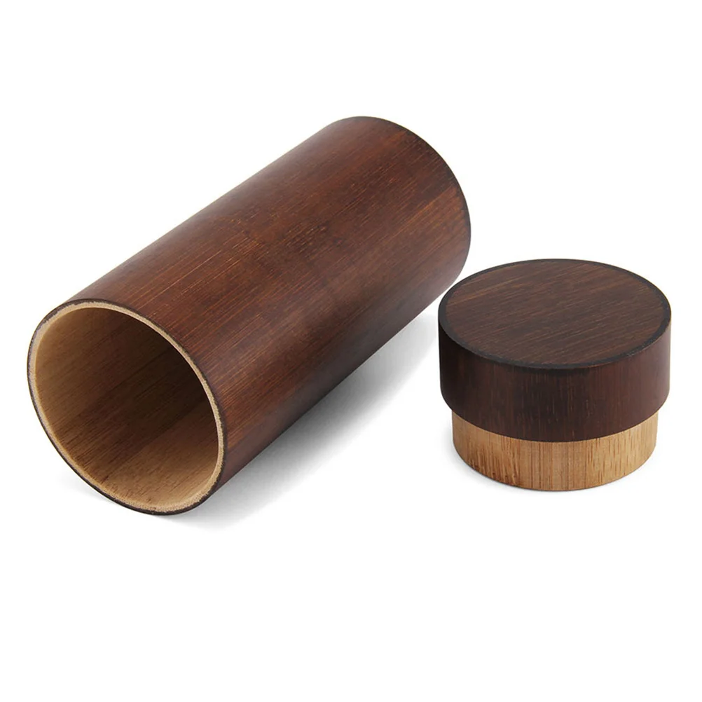 

1pc Bamboo Glasses Box Dyeing Cylinder Vintage Portable Sunglasses Case Dust Scratch Waterproof Protection Wooden Spectacle