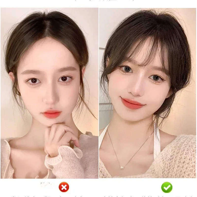 Korean Girls Mini Fake Air Bangs Hair Clip Extensions Hair Styling Tools Fake Fringe Natural False Hairpiece Women Clip in Bangs