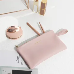 Portable PU Soft Leather Small Bag Cosmetic Bag Mobile Phone Protective Cover Mini Change Sundries Lipstick Storage Easy Carry