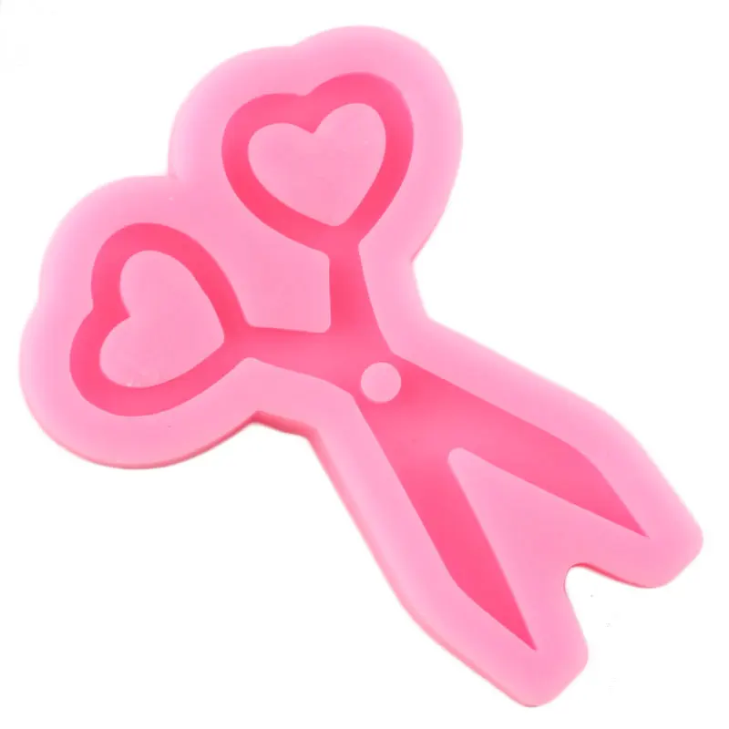 Shiny Glossy Scissors Silicone Mold Custom Keychain Handmade Eardrop Epoxy Molds Jewelry Making Necklace Moulds