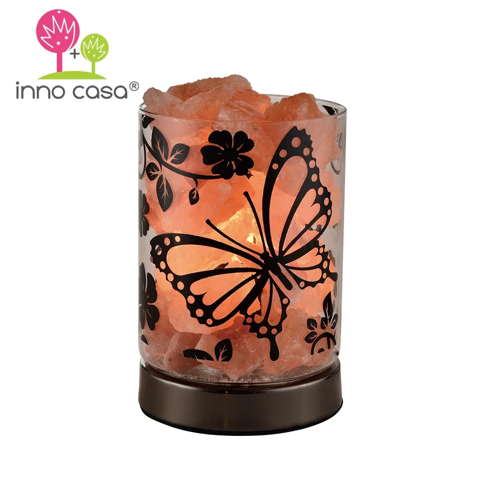 CE Listed Round Shape Salt Lamp With Butterfly Logo