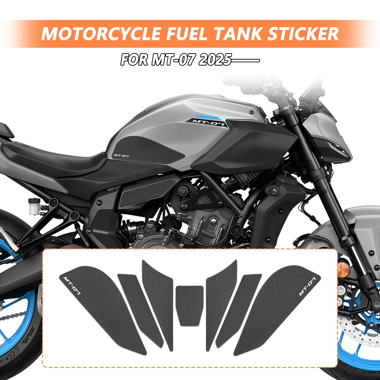 

Motorcycle Side Tank Pad Anti Scratch Decal For Yamaha MT07 MT 07 MT-07 2025 2026 Accessories Rubber Non-slip Sticker