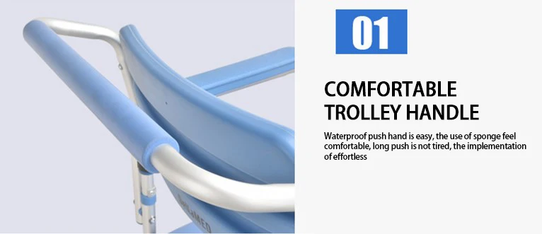 Powered Patient Lift Transfer Chair With Commode Foldable Bedside Commode Chair With Wheels Toilet