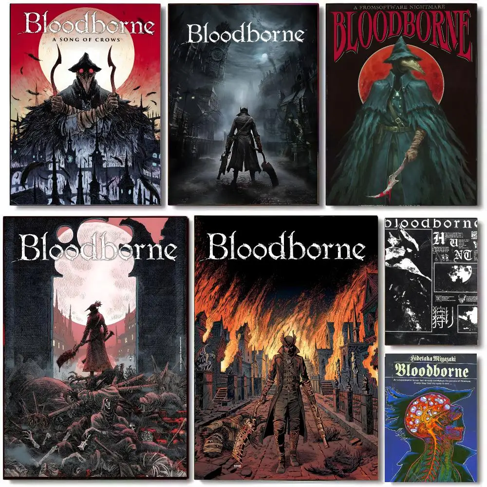 Vide Game B-Bloodborne Poster High Quality Bedroom Living Room Aesthetic Wall Decoration Painting Stickers Gift