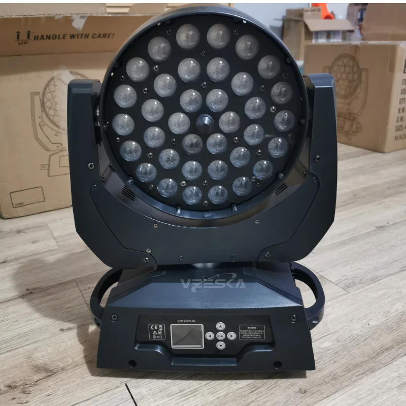 2pcs movinghead with flightcase Stage Disco DJ led moving head dmx 36x18 watt wash beam rgbw 4in1 led moving head zoom light