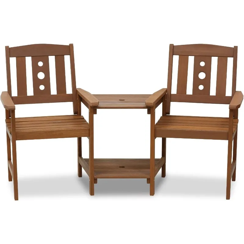 

FG17488 Tioman Outdoor Hardwood Patio Furniture Jack and Jill Chair Set in Teak Oil, Natural