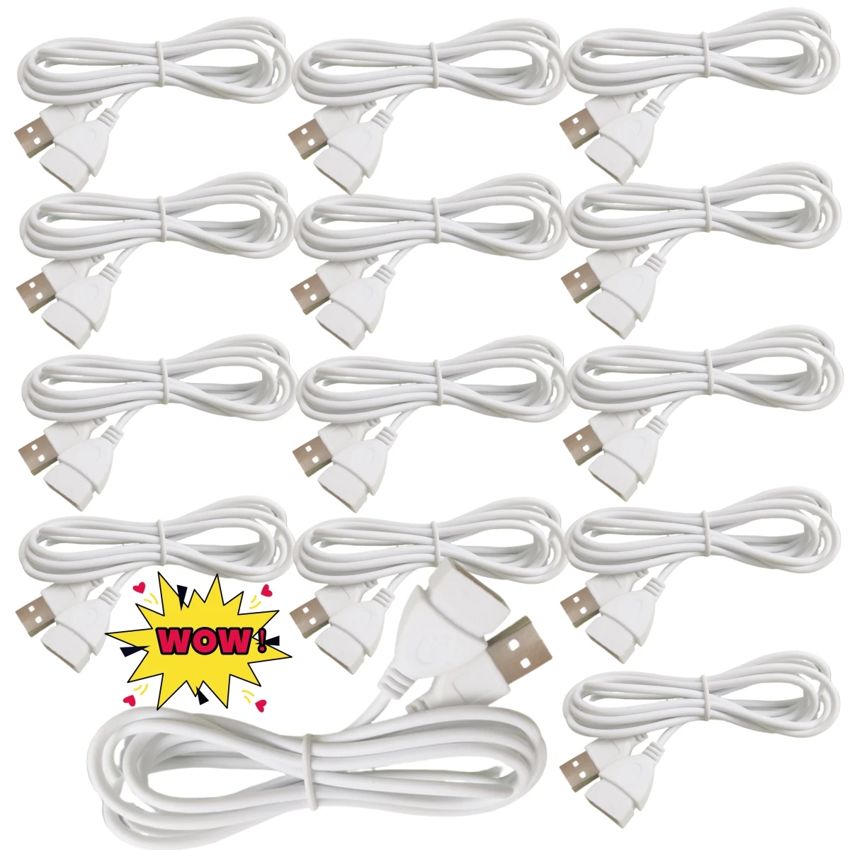 1~10PCS Beige White Data Line Wide Scope Of Application Spare Parts Extension Cord Usb Male To Female Usb Male To Female