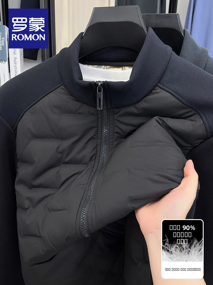 

Rn Men's down Jaet Stand Collar Fce Lined 90 Du down Outdoor Cold Resistant Warmth Youth And Middle-aged Suitable