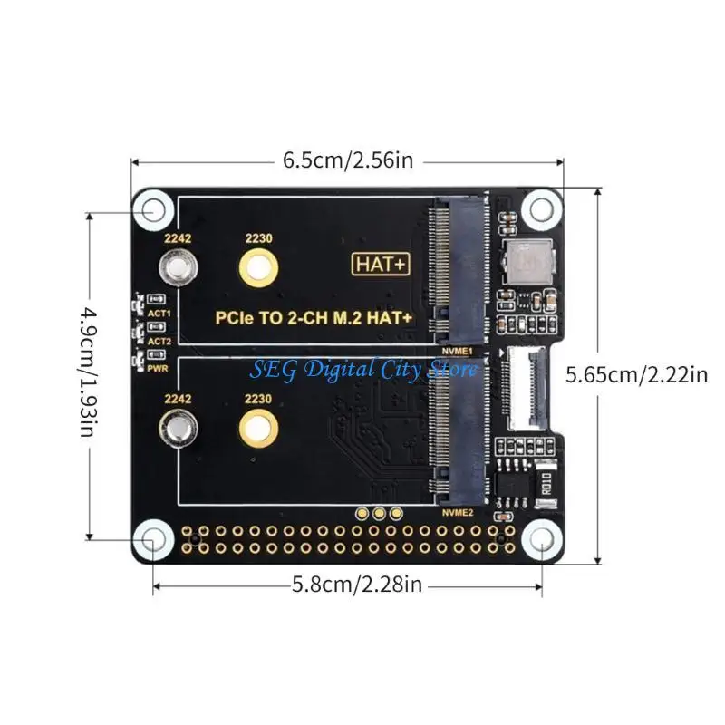 U75B PCIE do podwójnego kanału NVME SSD Adapter dla RPI 5 Szybko stabilny