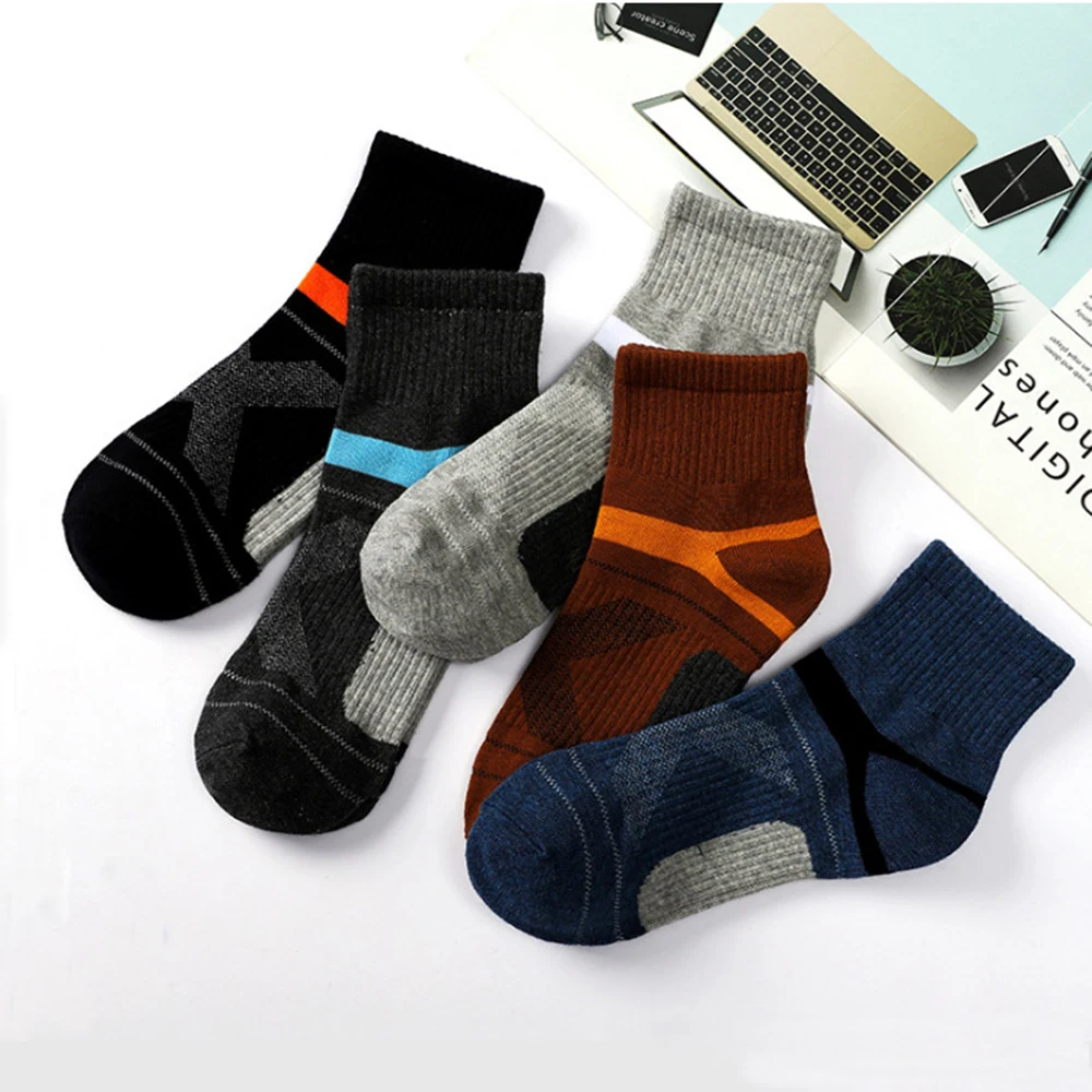 3/5 Pairs Neutral Running Sports Socks, Comfortable, Breathable, Odor Proof, Sweat Absorbing, All Season Basketball Casual Socks view 2