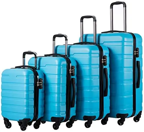 Freeman Luggage 3 Piece Set Suitcase Spinner Hardshell Lightweight TSA Lock 4 Piece Set