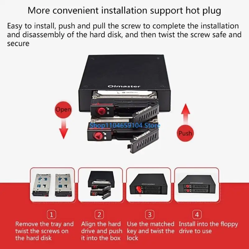 OImaster 2 Bays 2.5 inch HDD SSD Hard Drive Mobile Rack Backplane with for Key Lock Locker Function Support Hot-swa