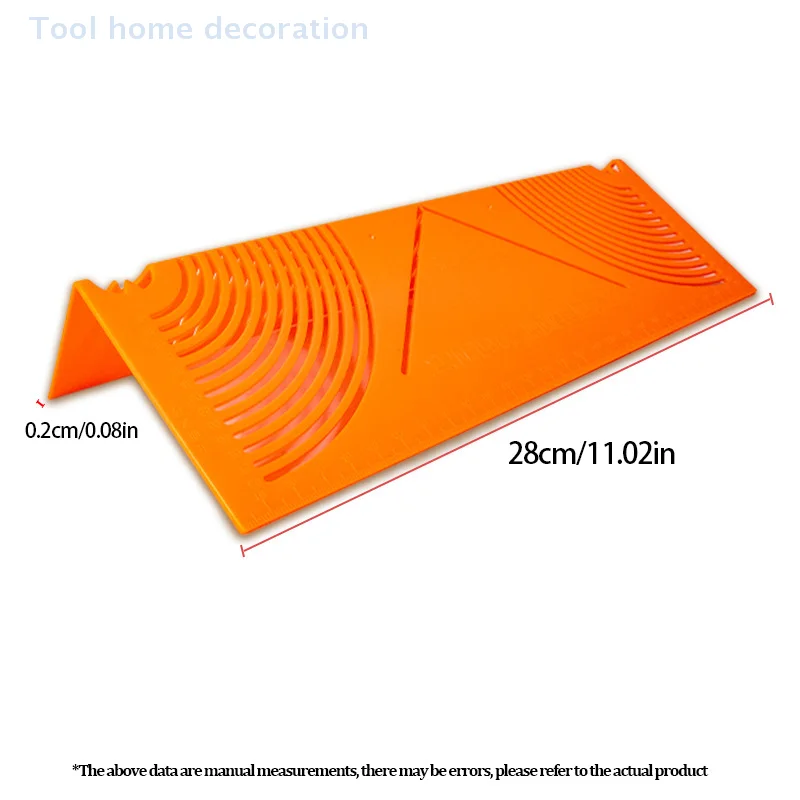 1pcs Square Tube Round Corner Drawing Ruler 45-degree Angle Guide Two-way Drawing Tools Plastic Precision Pipe Cutting Guide