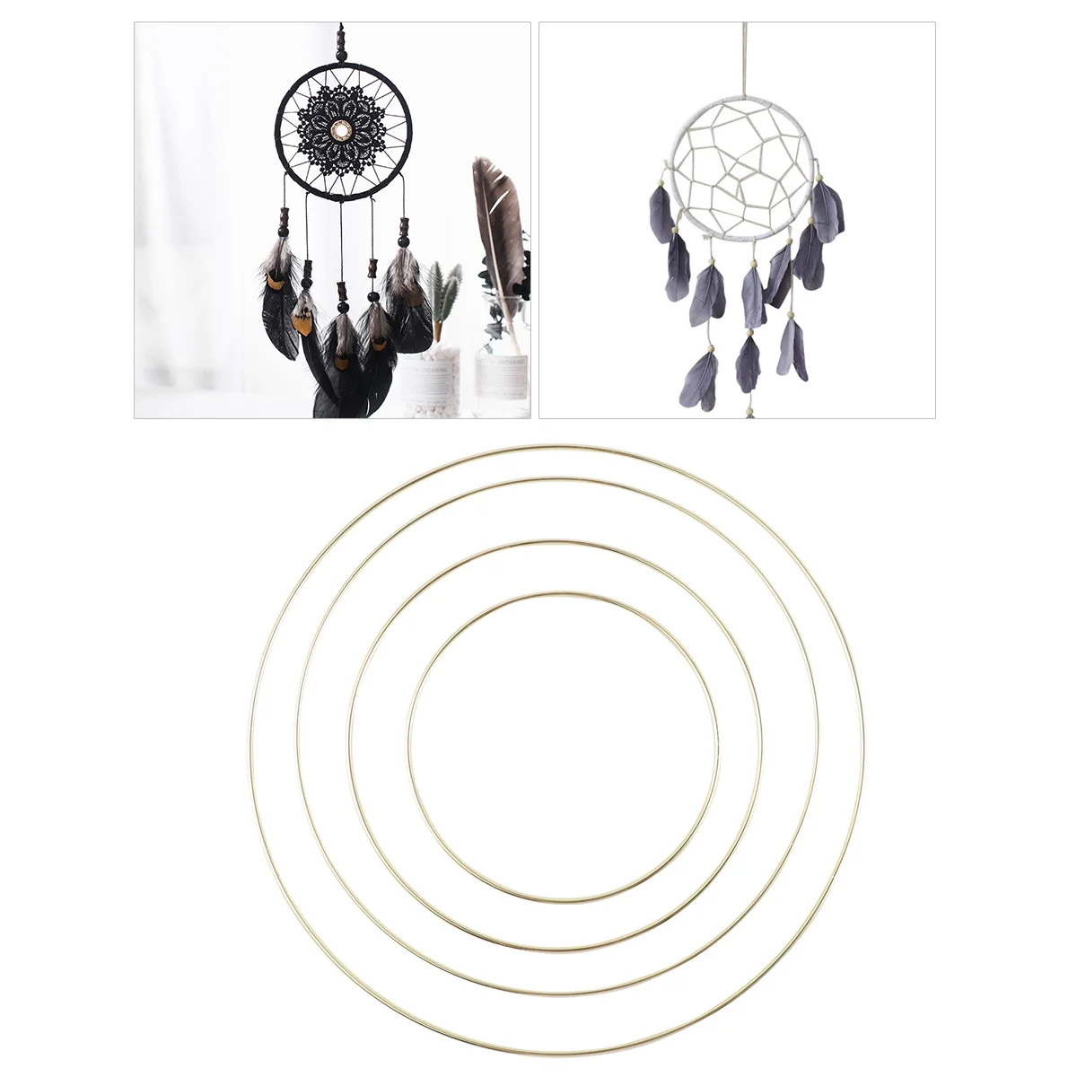 

4pcs Metal Dreamcatcher Ring 15Cm 20Cm 25Cm 30Cm Iron Hoop For Diy Craft Decor Plant Hanger Macrame Home Decoration Accessories
