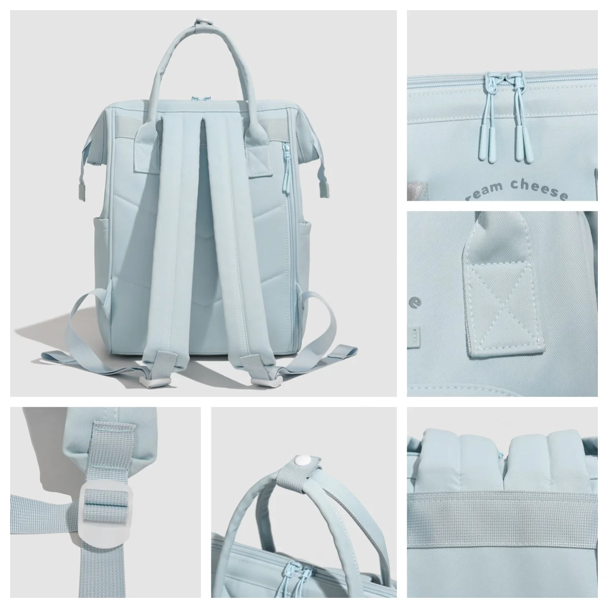 حقيبة ظهر نسائية أنيقة وبسيطة للسفر ذات سعة كبيرة من قماش أكسفورد حقيبة الأم المتينة خفيفة الوزن حقيبة ظهر نسائية كاجوال #6