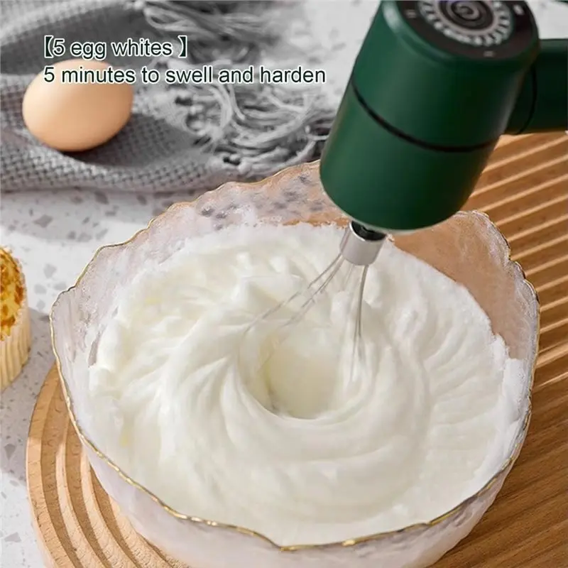 LLCS-Mini Electric Cream Whisk Rechargeable Stainless Steel Egg Beater Rust-Resistant Drop-Proof Milk Frother Handheld A