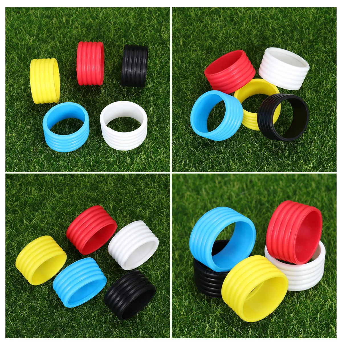 

5Pcs Elastic Racket Grip Bands Overgrip Tape Sweat Absorbing for Tennis Squash Badminton Racket Sports Grip Ring
